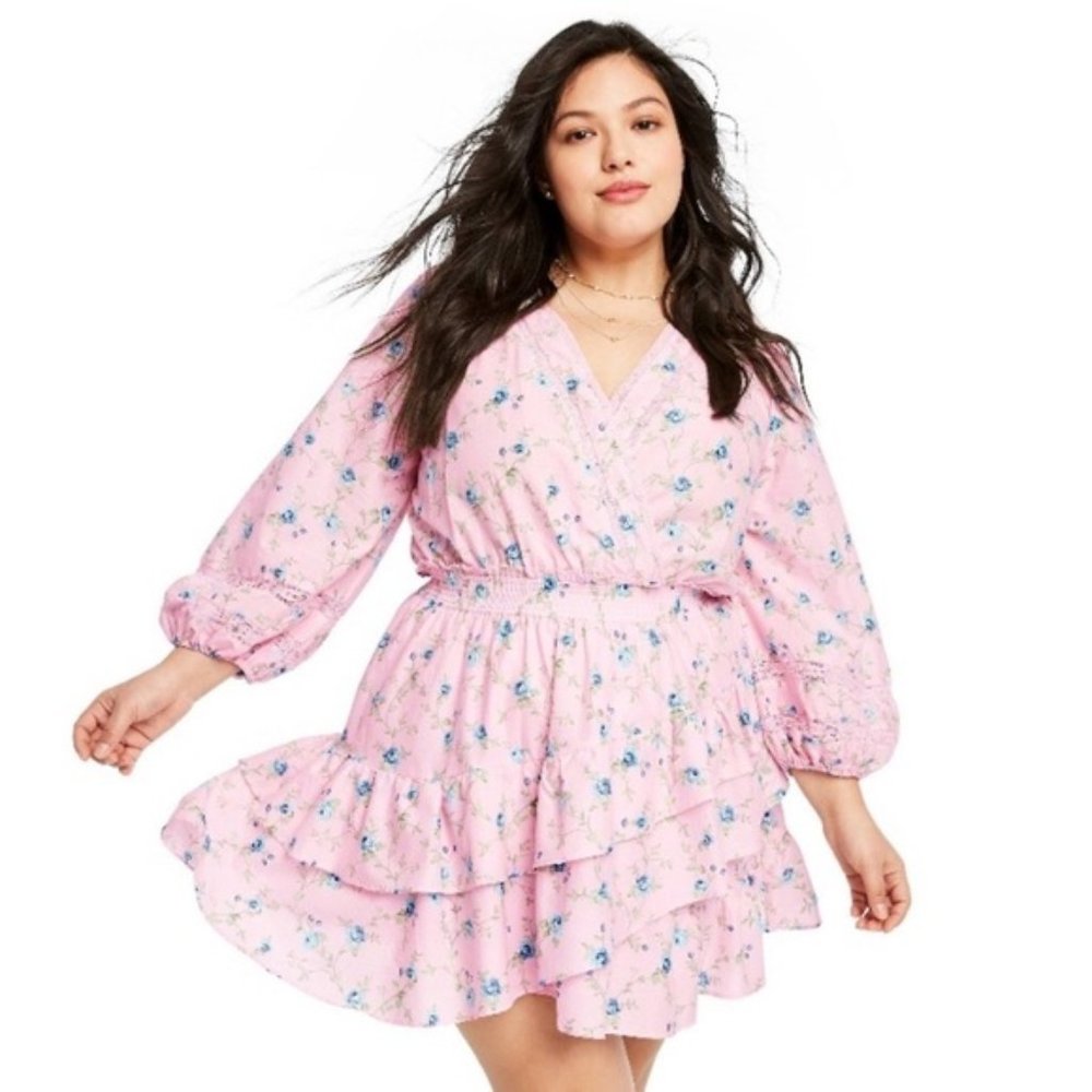 LoveShackFancy Light Pink Esme Wrap Dress